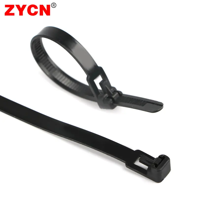 100 Pieces Adjustable Nylon Cable Ties, Reusable Plastic Buckle Tie Straps, 7.87 Inches, Durable and Versatile Home Binding Bands