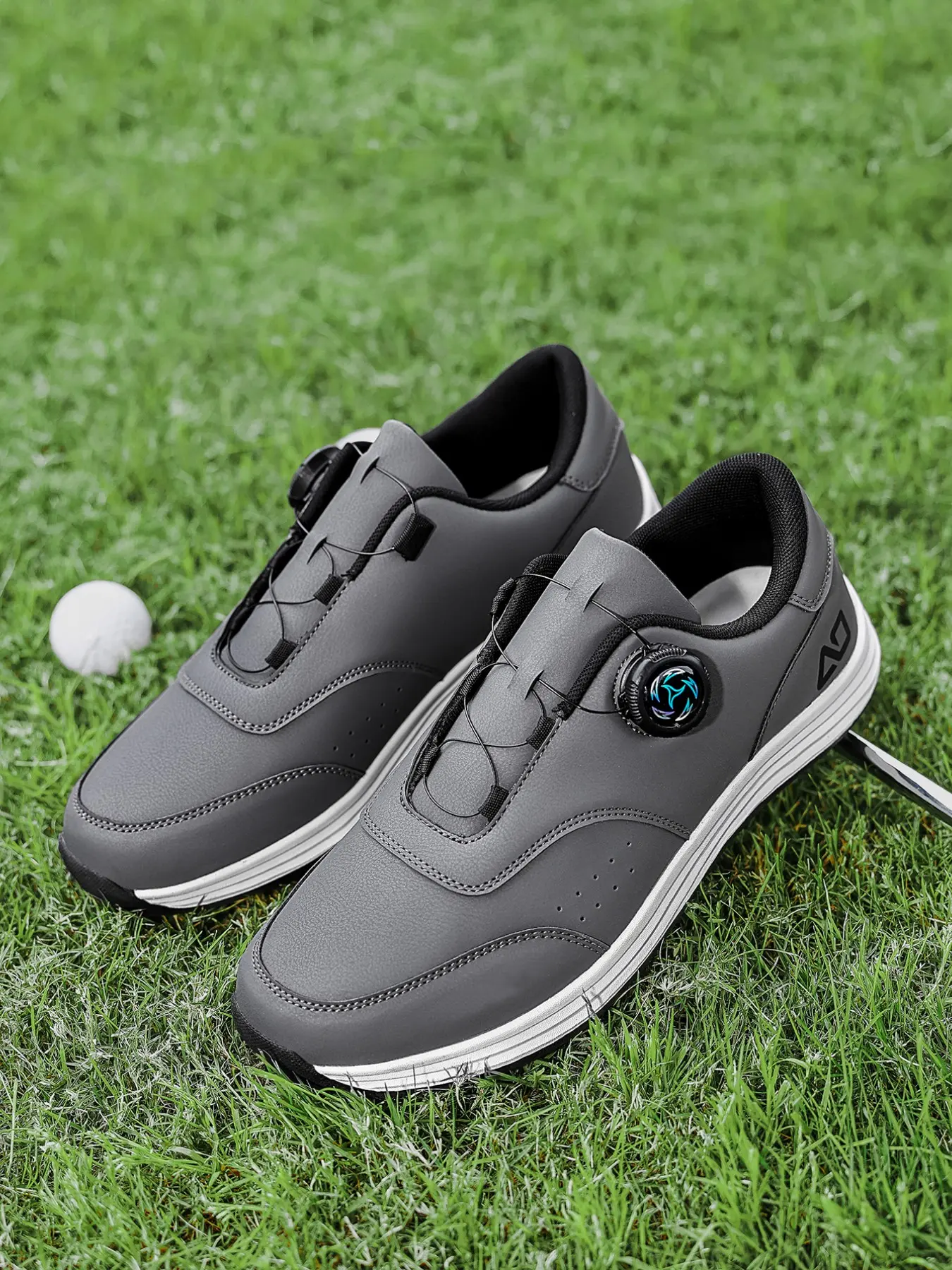 Unisex Professional Golf Shoes, Waterproof Leather, Non-Slip Training, Breathable, Lightweight, Casual, All Seasons, Round Toe, Wide Width