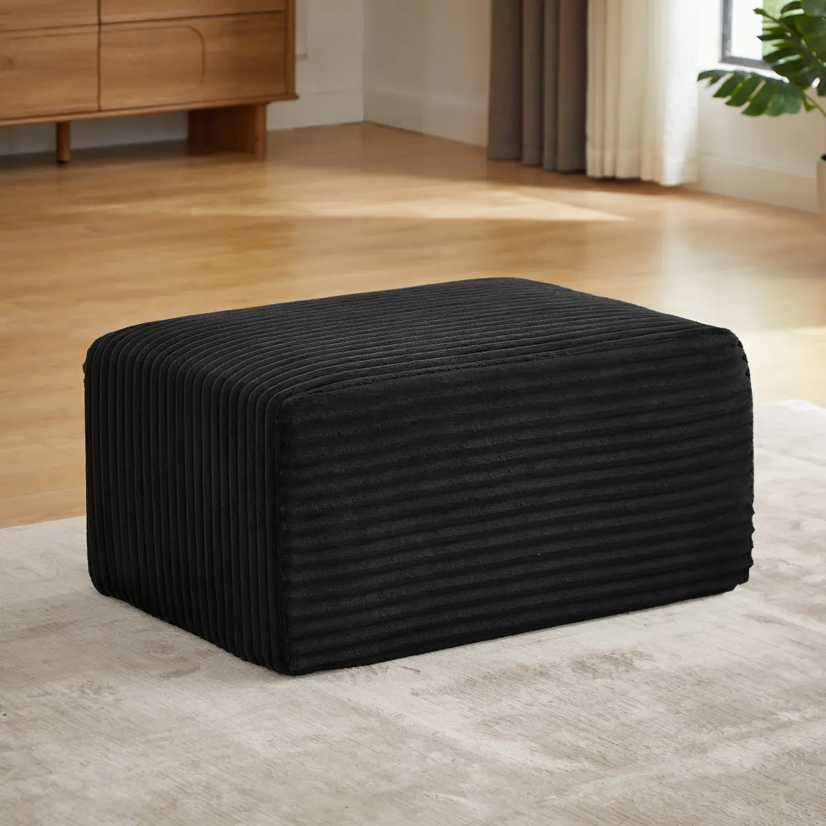 L-Shaped Cloud Sectional Sofa with Ottoman