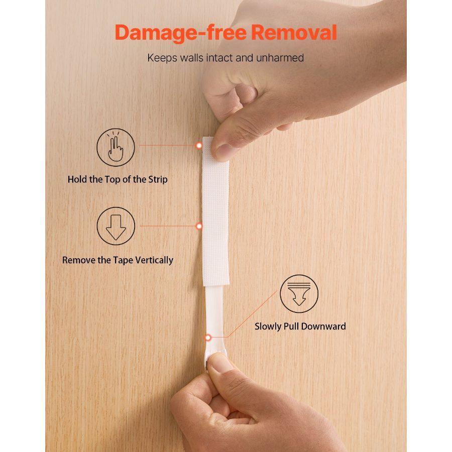 VEVOR Picture Hanging Strips, 34 Pairs, Large Picture Hangers with Removable Adhesive, Hook Loop Strips, Wall Hanging Strips for Damage Free Picture Hanger, Mounting of Photos, Frames, Wall Decor