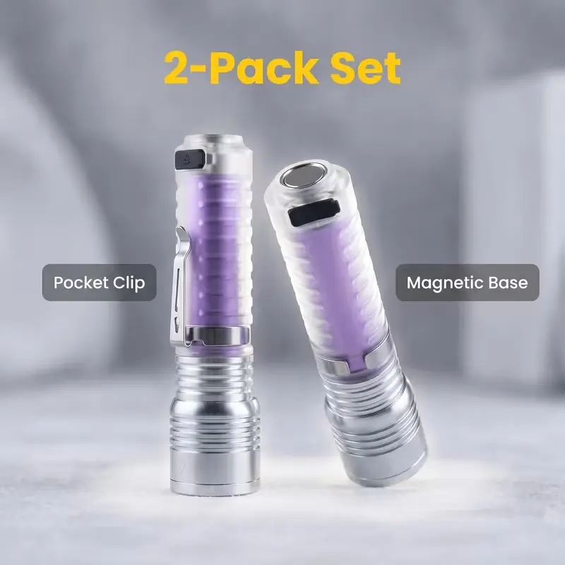 1 Pack Aluminum Alloy Rechargeable Telescopic Zoom Flashlight With Upgraded Large-Capacity Battery. Magnetic Adsorption Function Built-in At The Tail, Transparent Barrel Design With Multiple Lighting Modes And Strobe Emergency Rescue Function.