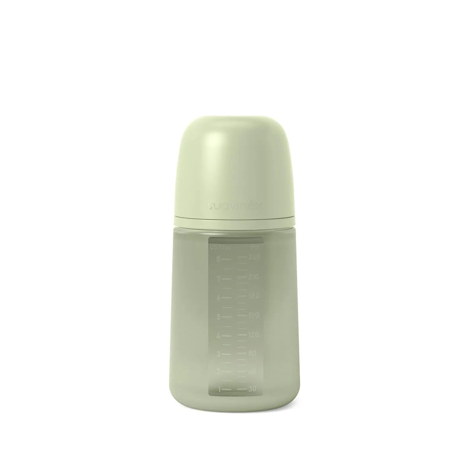 Physiological Soft Flexible Silicone Baby Bottle, Anti Colic Baby Bottles, Supports Breast Feeding Babies, , Medium Flow, 8oz, Jungle Green