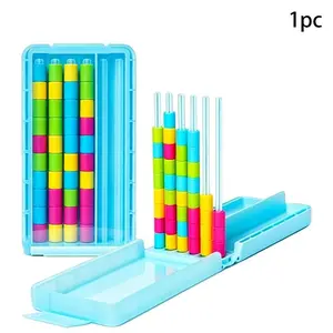 Mini Color Stacking Challenge Game, Travel Size Quick Color Matching Stack, Includes 40 Color Rings, Fun Educational Toy for Kids