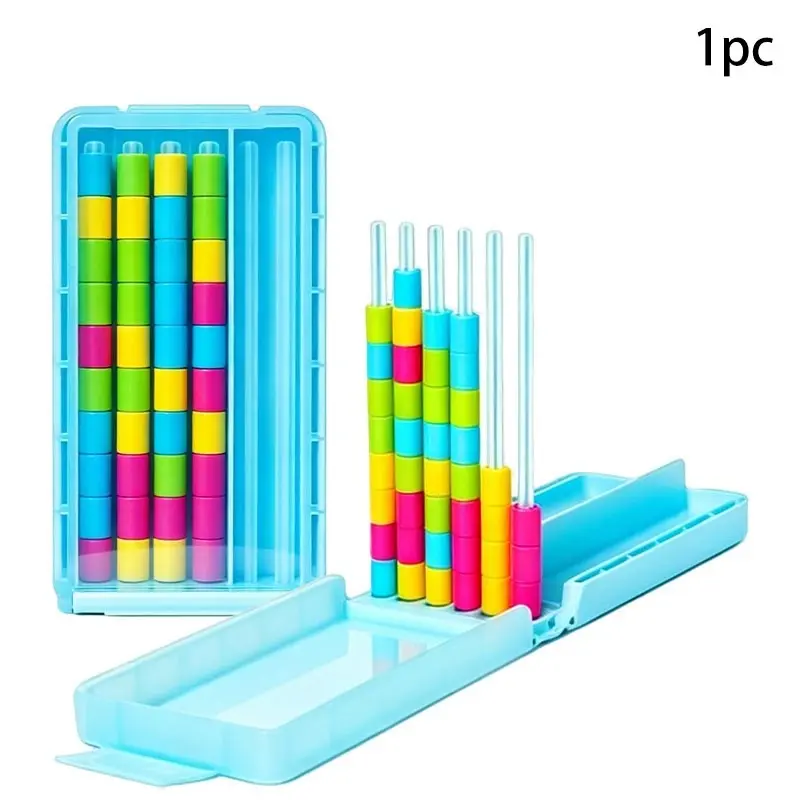 Mini Color Stacking Challenge Game, Travel Size Quick Color Matching Stack, Includes 40 Color Rings, Fun Educational Toy for Kids