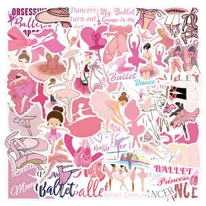 55 New Ballet Dance Graffiti Stickers, Waterproof Car Luggage Phone Case Stickers, Fashionable Decorative Adhesives