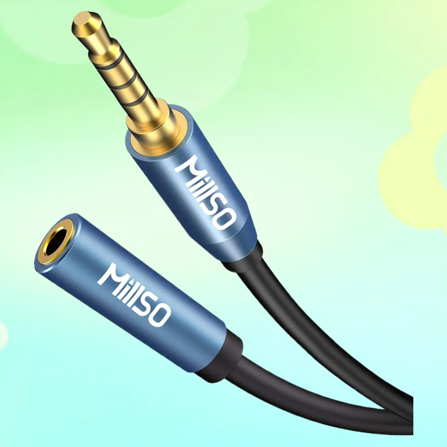 MillSO 6.6FT TRRS 3.5mm Male To Female Headphone Extension Aux Cord Stereo Audio Jack Adapter For Headphones Earbuds Car Stereo Speakers Home