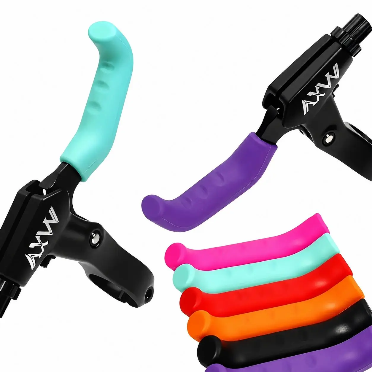 Multicolor Lightweight Bicycle Parts Brake Handle Grips - Anti-Slip Grip, Ergonomic Texture, Shock-Absorbing Design, Durable TPR Rubber, Universal Fit for BMX Bikes, Scooters, 5 Vibrant Color Options Set, Set Of 5