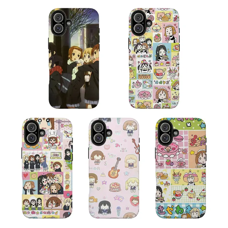 K-On! Chibi Character Sticker Style Phone Case,Protective Cover For iPhone 11 12 13 14 15 16 17 pro max for Samsung S26 S25 S24 S23 S22 S21 , For Fans Men Women,phone cases