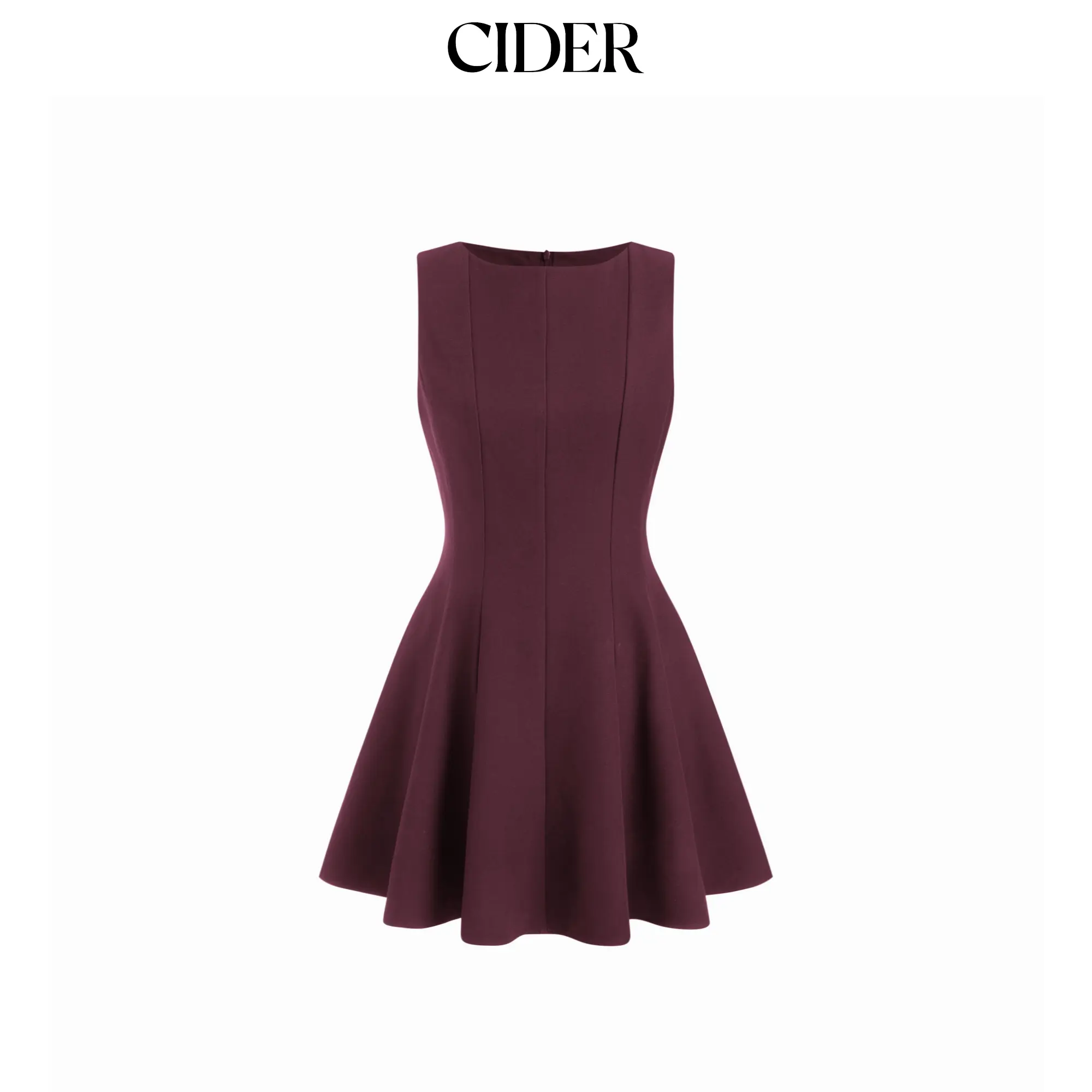 Cider Boat Neck Solid Ruffle Hem Mini Dress SummerFinds