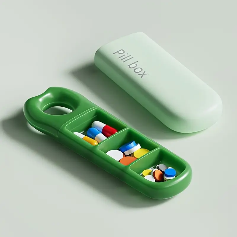 Medication Organizer Box with Push-Lock Lid - Compact Pill Case, Portable Medicine Storage for Travel, Home, or On-the-Go - Ideal for Daily Medication Management, Minimalist Design, Secure Closure, Frequent Travelers