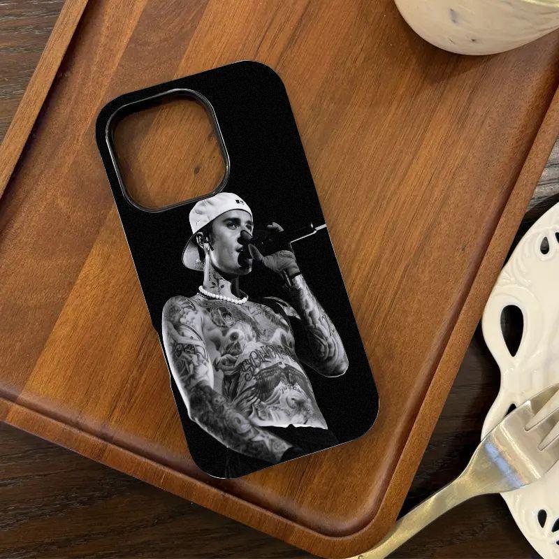 Popular Idol & Retro Artist: Bieber-Themed 2-in-1 Film-Style Phone Case — Compatible with iPhone 12, 13, 14, 15, 16, and 17 Series. This dual-layer protective case features a slim, lightweight hard-shell design and boasts excellent fade-resistant properti