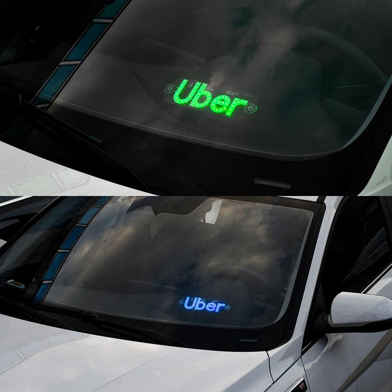 Uber Taxi Car Windshield LED Sign Light, USB Panel Sign Indicator Light with Suction Cup, Vehicle Accessories for Car, Taxi, Truck