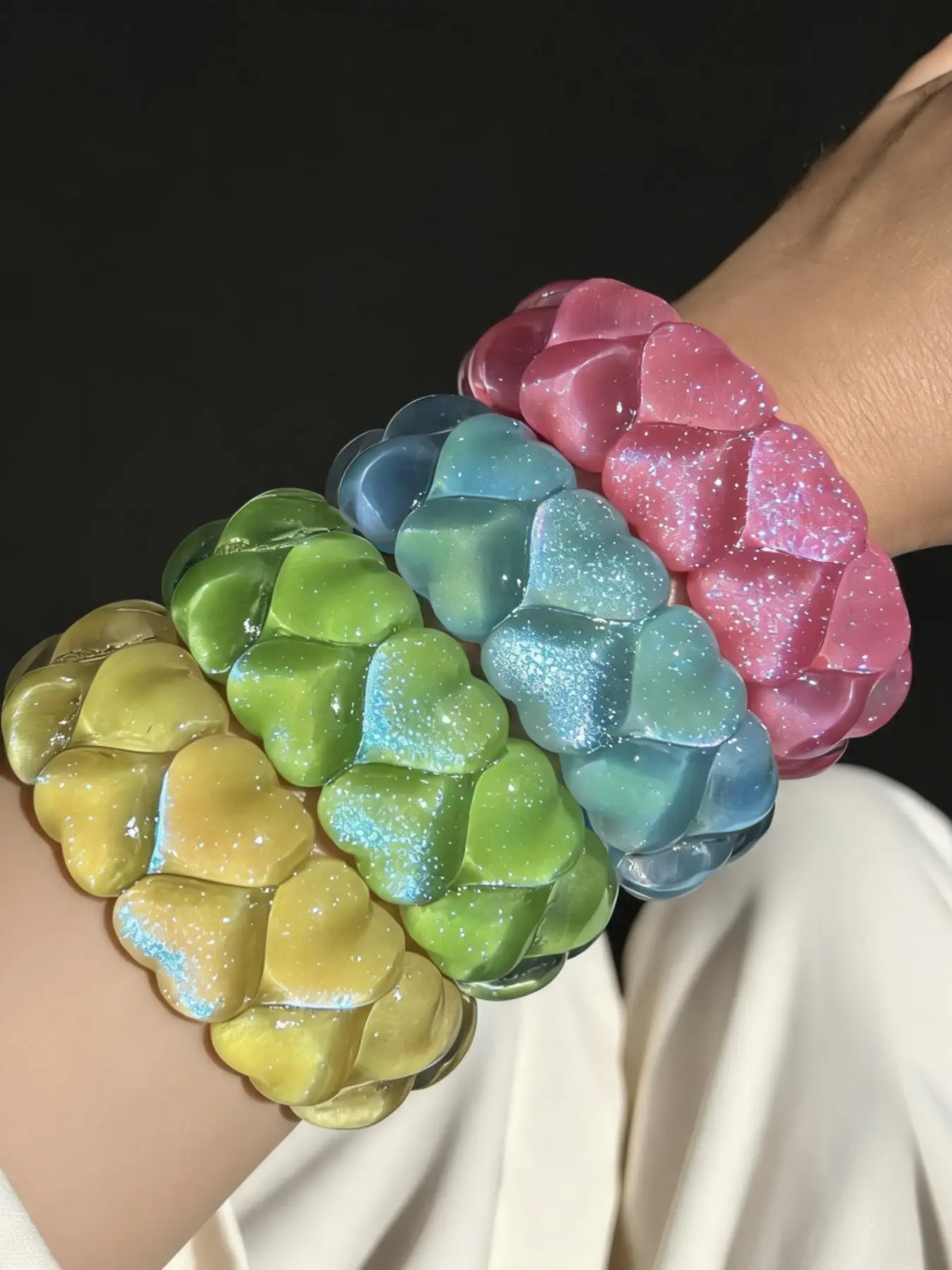 Bohemian Style Summer Colorful Resin Bangle Bracelet, Perfect for Daily Wear and Gift Giving, Stylish Boho Accessory for All Seasons