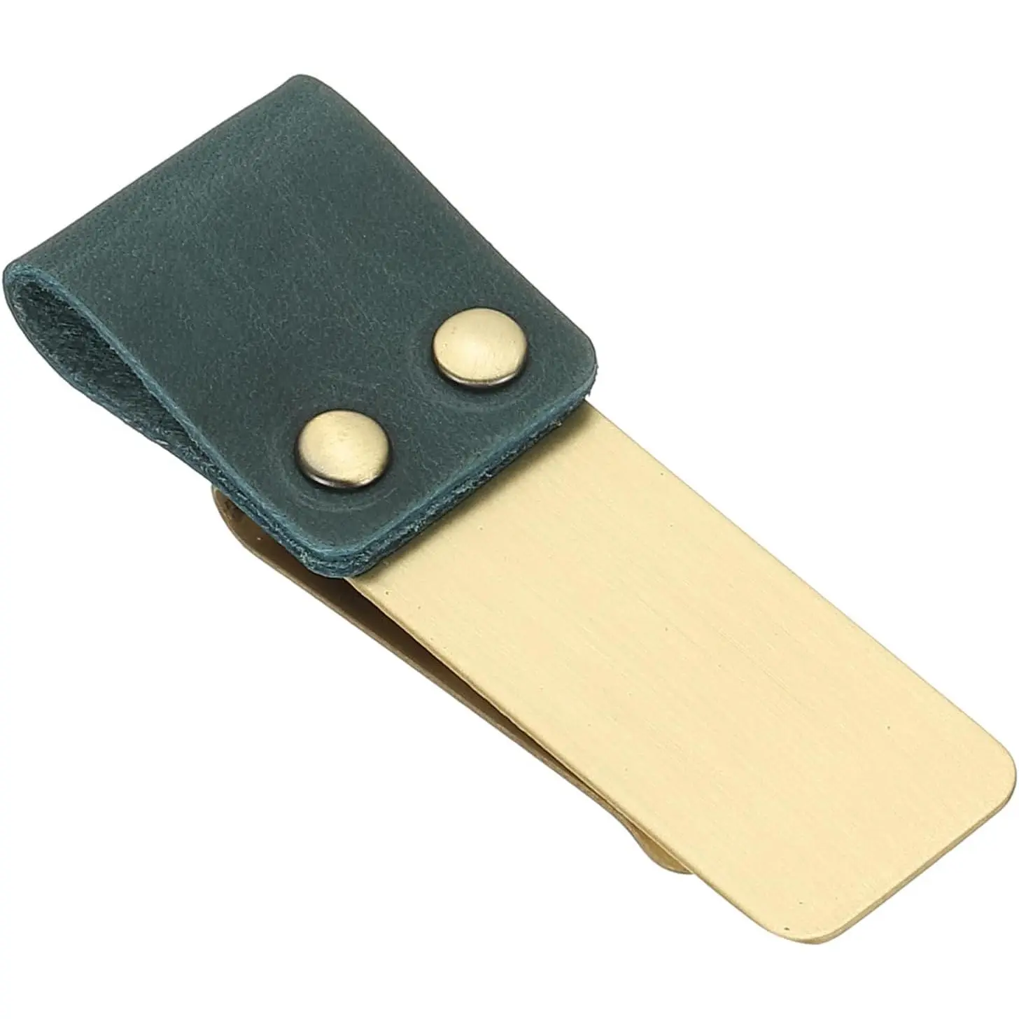 Pen Loop for Notebook, Brass Book Clip with Leather Pen Holder for Notebooks Journals Planner, Blue