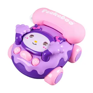 Vintage Landline Toy Phone for Toddlers Musical Early Learning Machine with Keys