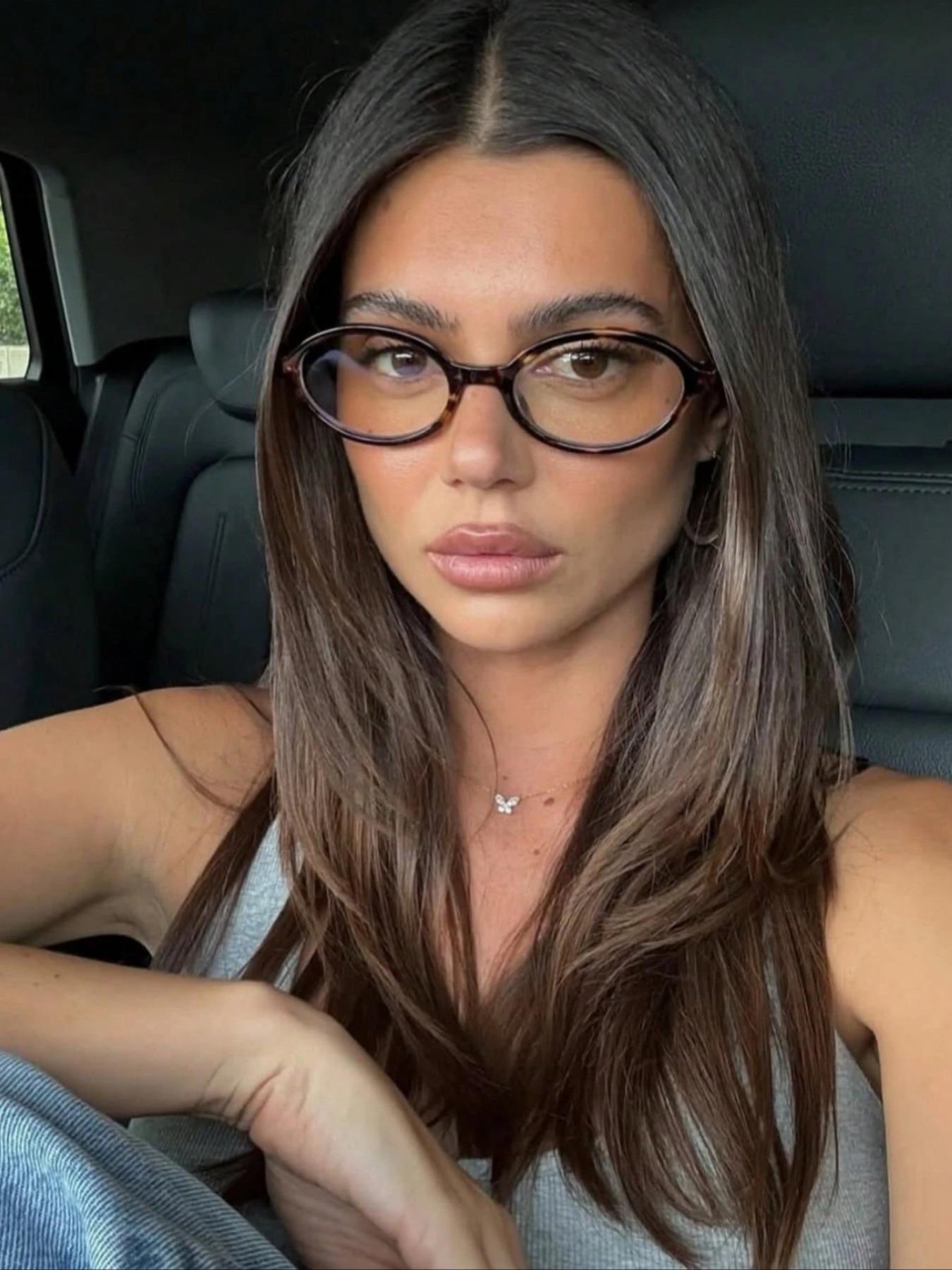 Women's Vintage Full Rim Eyeglasses, Trendy Casual Frames Eyeglasses for Everyday Use, Fashion Accessories for Outdoor Activities, Blue Light Glasses