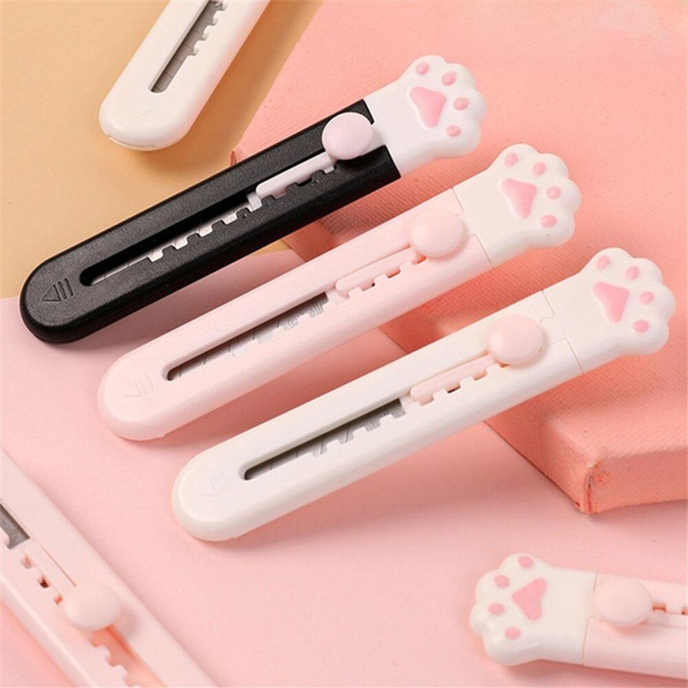 Cute Cat Paw Design Mini Portable Safety Paper Cutter, 1 Count Multifunctional Unpacking Tool, Multifunctional Stationery, Office Cutting Supplies for Home School Dormitory, Office Gadgets