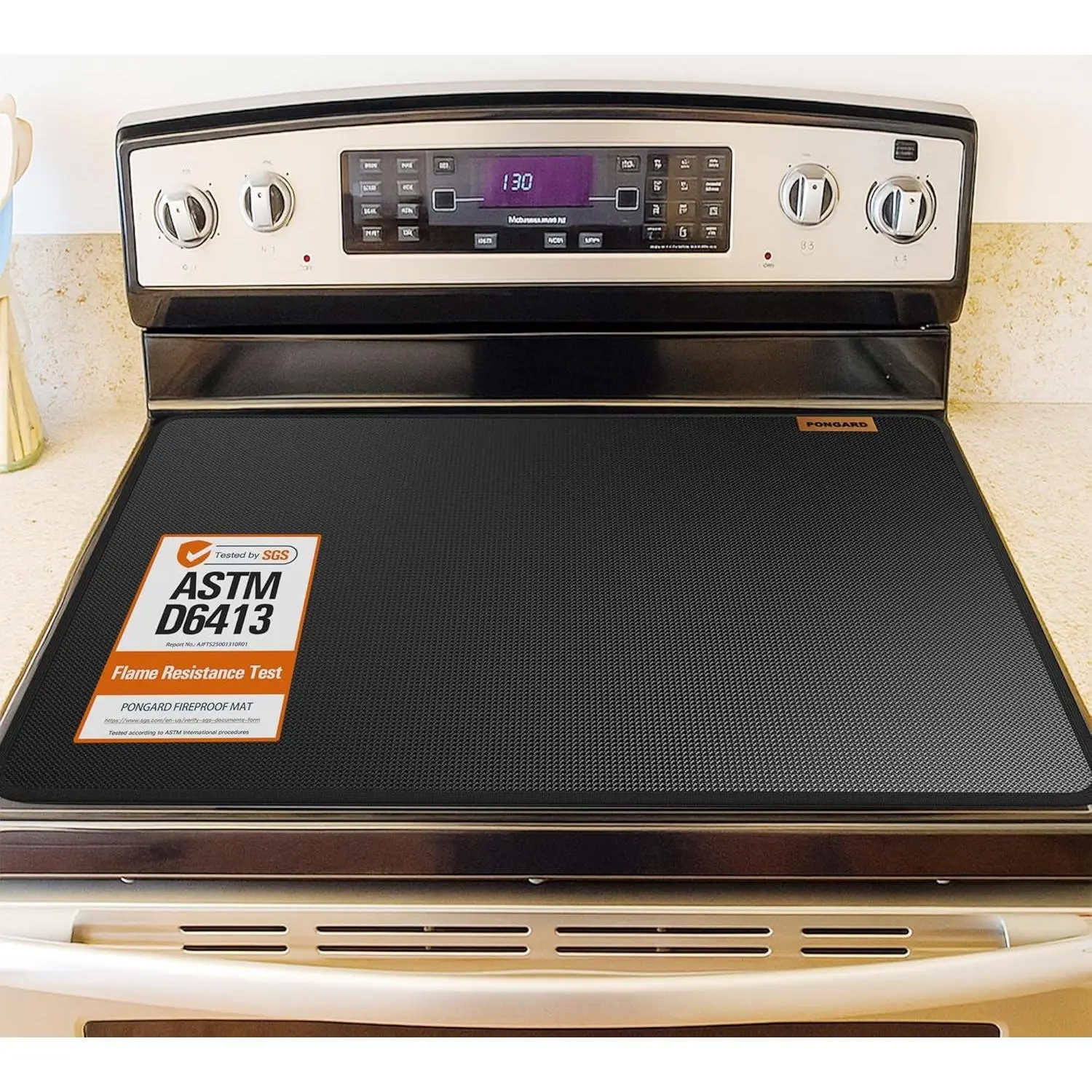 Electric Stove Top Cover, 30x21in Full Coverage Glass Stovetop Protector Mat, Waterproof, Heat-Resistant, Anti-Scratch, Black