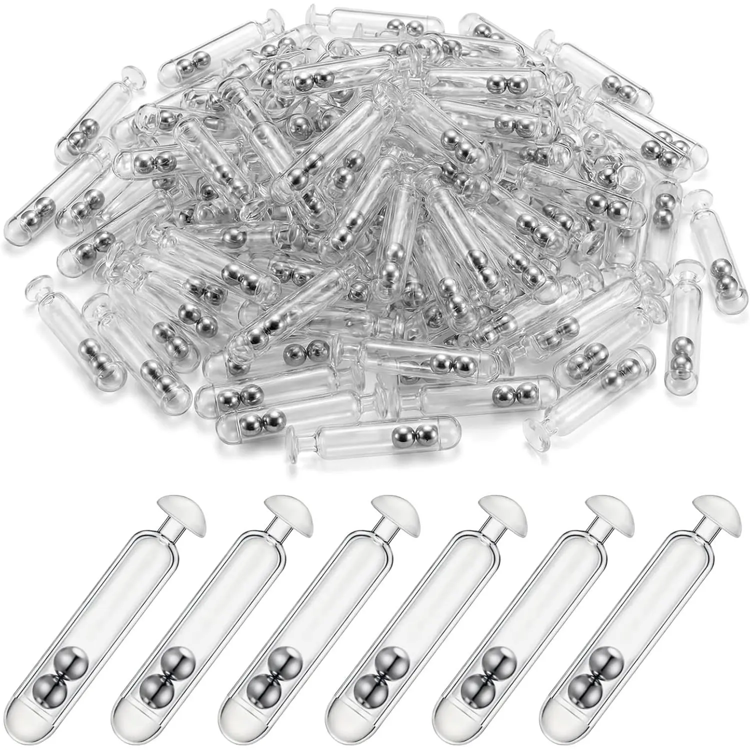 90 count Fishing  Rattles  Weight with Rattling Beads Fishing Rattles Shake, Plastic & Stainless Steel Beads, Ideal for Freshwater & Saltwater