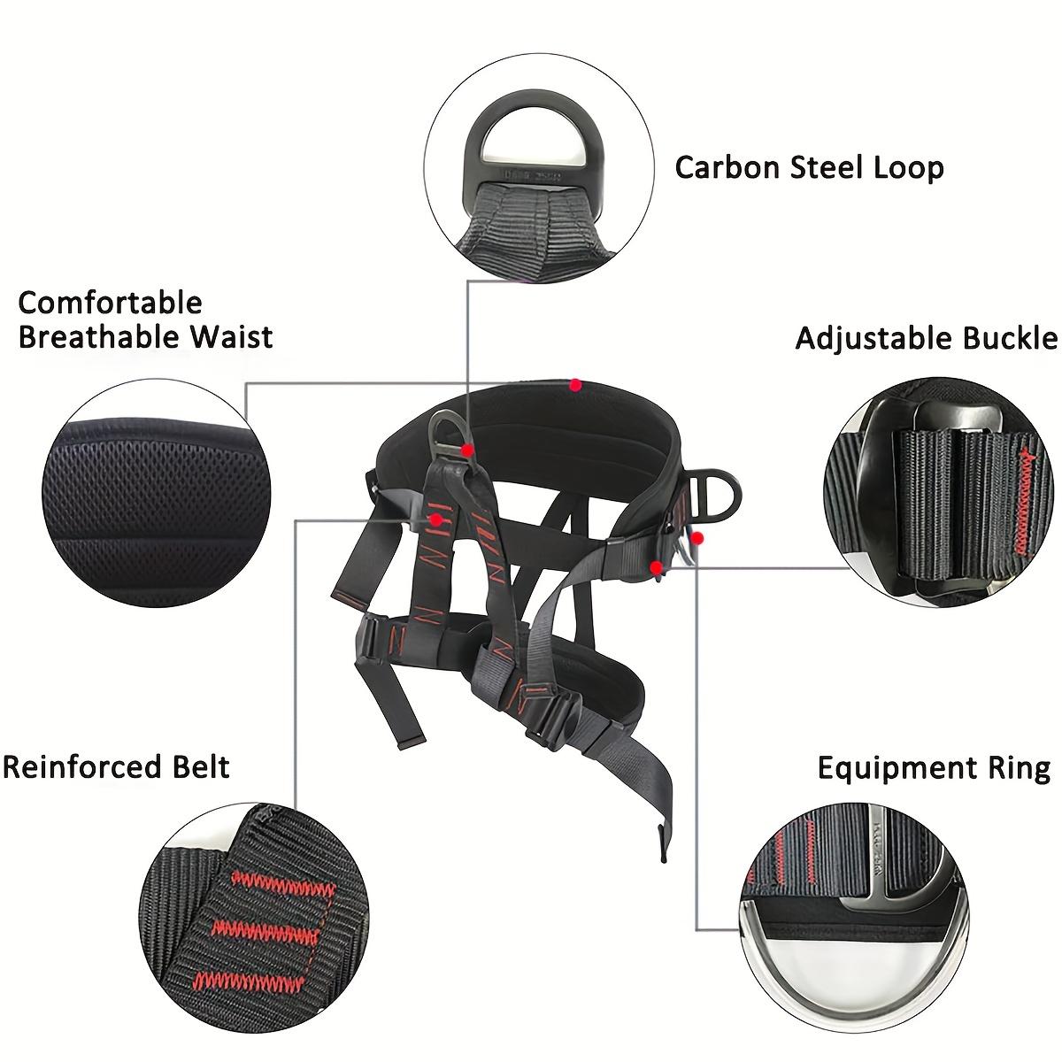 Climbing Harness,Safety Harness(ANSI & ASTM F1772–17 certification)Thickened Waist Protection, Half-Body Support, and Durable Gear for Roofing, Rock Climbing, Cleaning, Rappelling, Tree Climbing, and Outdoor Adventures