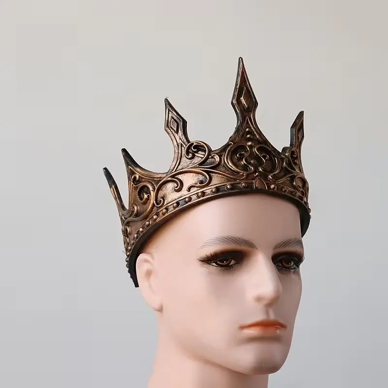 Medieval Retro King Crown Halloween Costume Prop, Cosplay Queen PU Foam Crown, 1pc Medieval Crown for Parties and Events, Costume Headpiece, Tiara