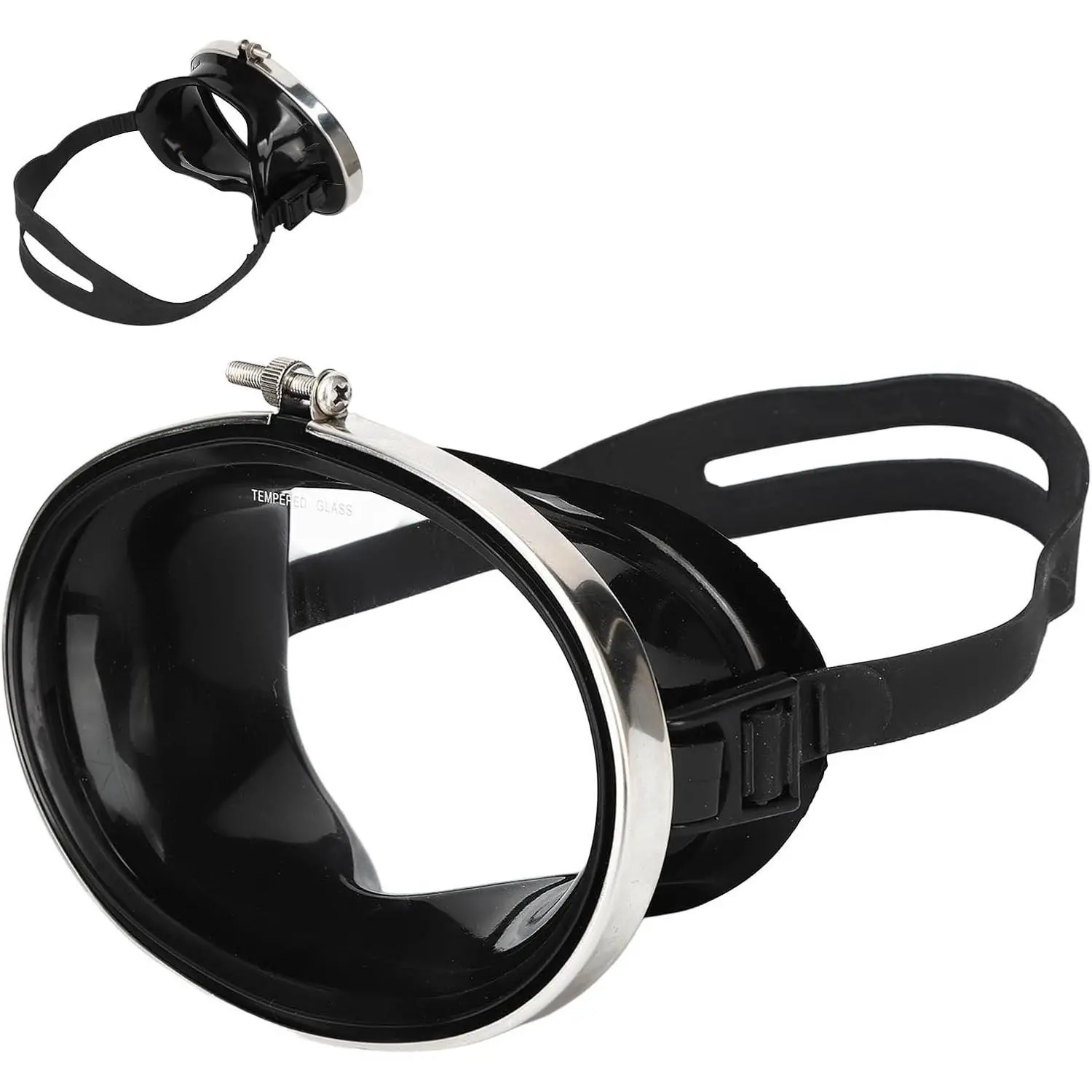 Tempered Glass Diving Mask with HD Anti-Fog Lens, Oval Shape PVC Face Skirt for Scuba Diving & Snorkeling, Professional Goggles for Men and Women, Diving Masks