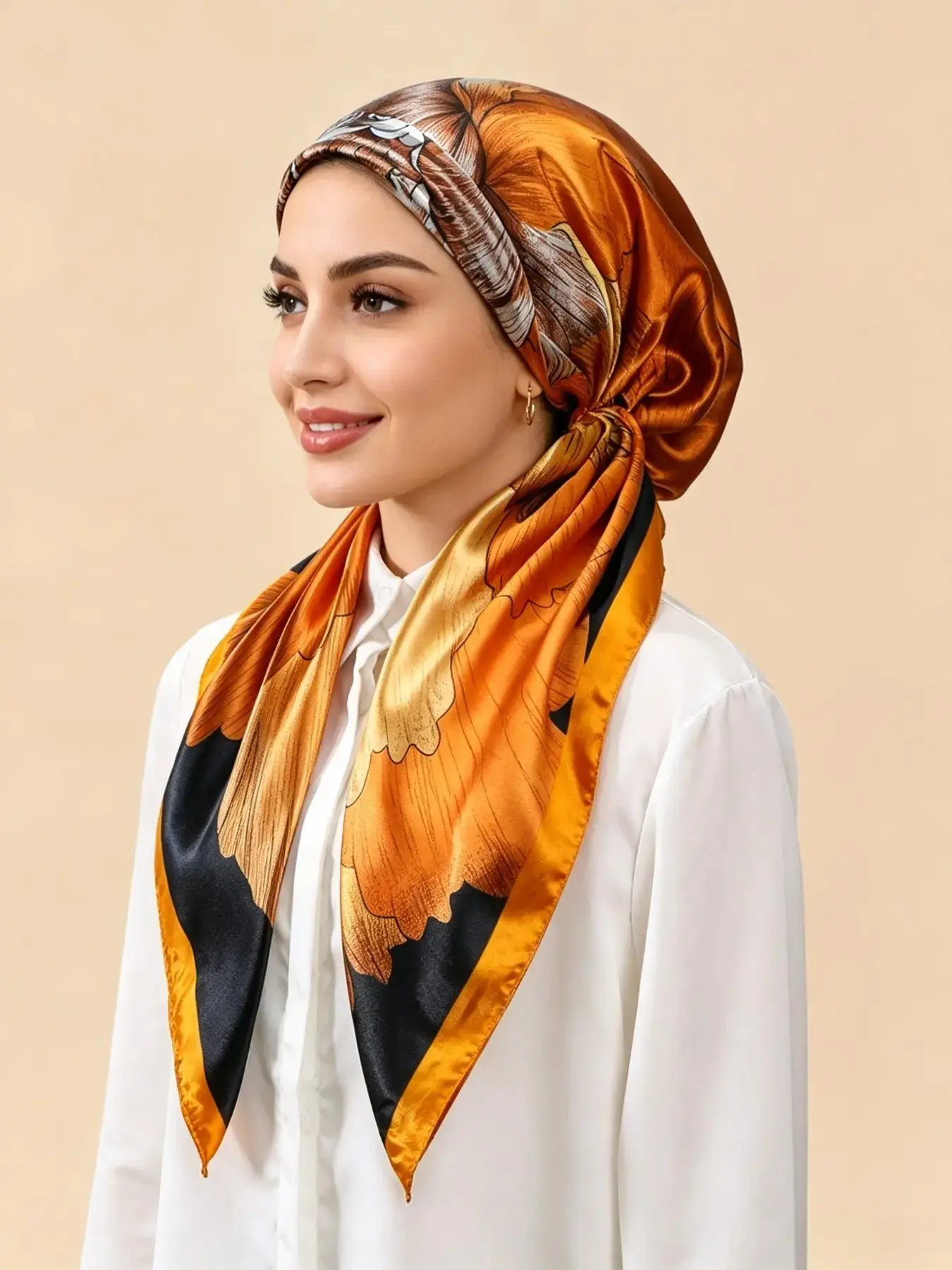 Lazy Hijab Headscarf for Women, Versatile Wrap, Scarf For Hair, Geometric Pattern, Ramadan Fashion, Muslim Cap, Soft Sleep Hat, All Seasons, Evening Occasion