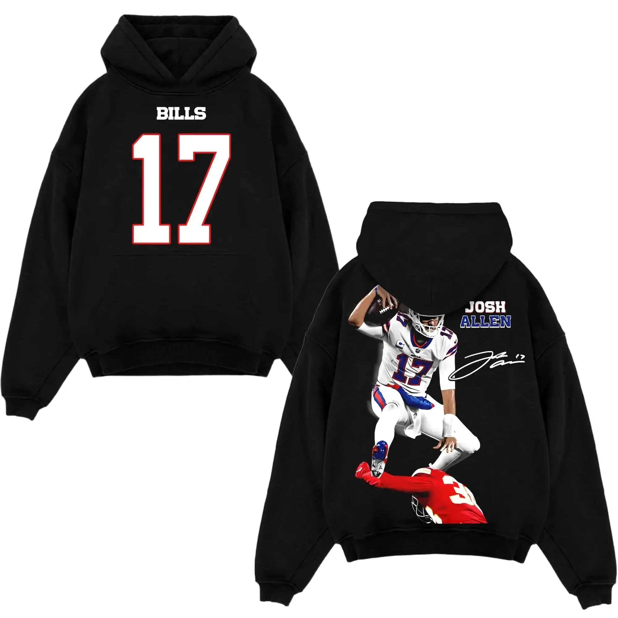 [Sale Up To 50%] Unisex Josh Allen Highlight Football Quarterback Hoodie, Vintage Sport Shirt, Bills Team Players Shirt, Game Day Outfits, American Football Graphic Shirt, Gift For Football Fans