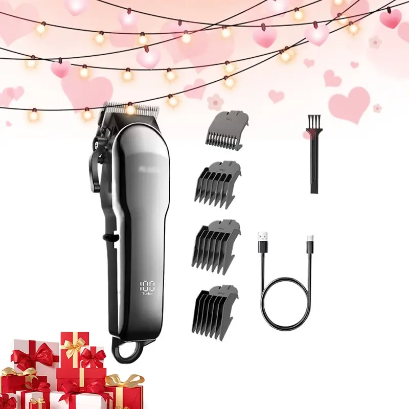 New men's hair clipper, different gear speeds, stainless steel blades, long running time, rechargeable, a great home item