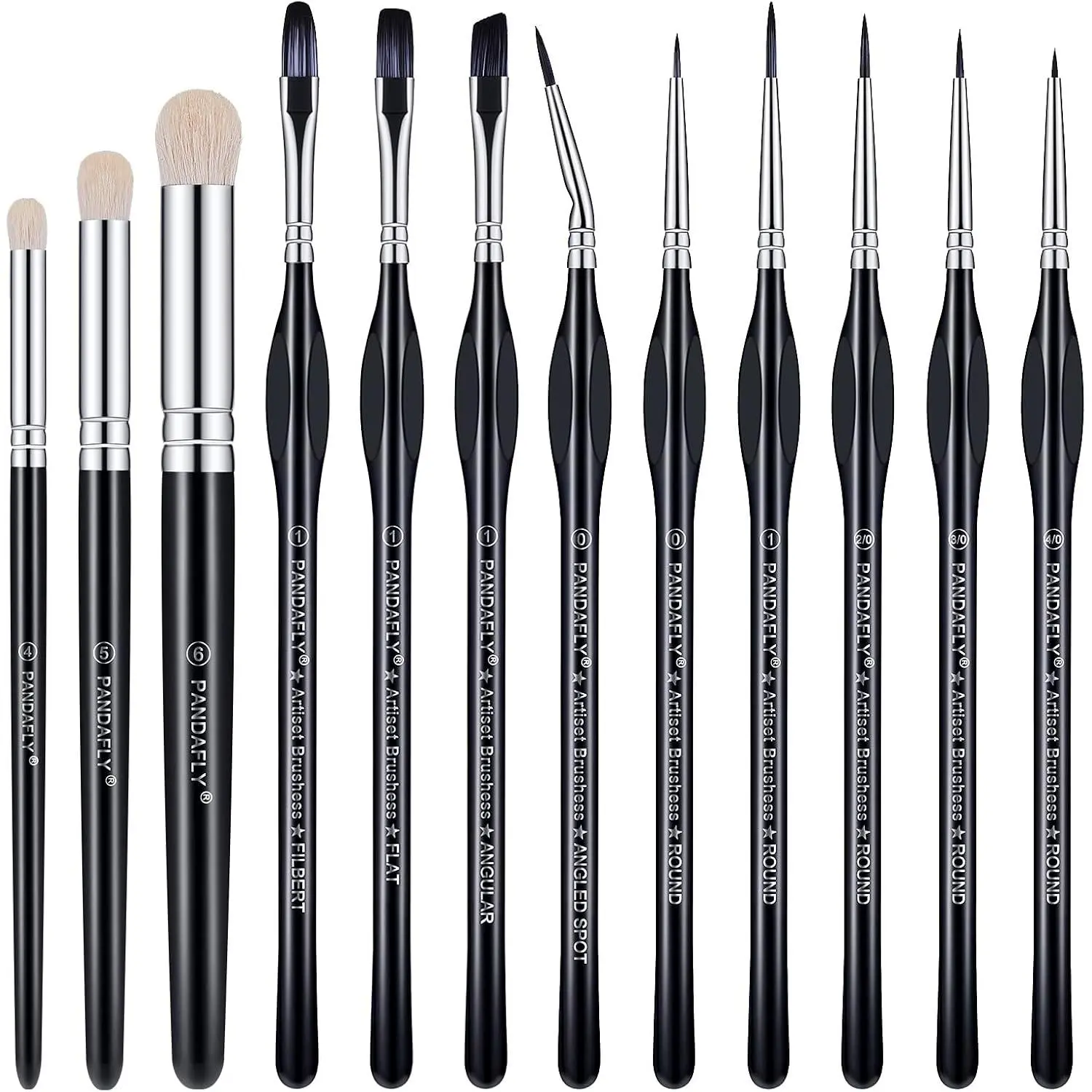 Miniature  Brushes Drybrush Set, 12 Sizes