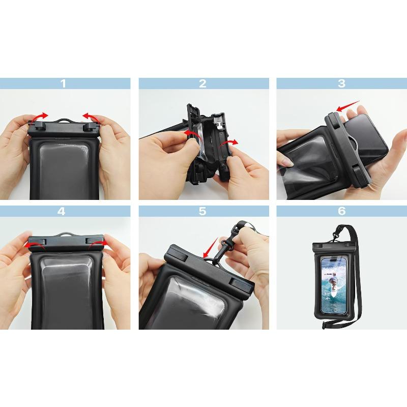 2 Pack Waterproof Phone Pouch with Lanyard, IPX8 Certified Floating Dry Bag, Clear Waterproof Phone Case for iPhone 15 Pro Max Plus, Galaxy S22 S23 Up to 7", Ideal for Beach, Swimming, Diving, Cruise & Outdoor Travel