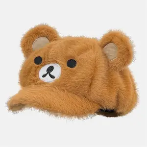 Rilakkuma Bear Beret Hat Gorra Cute Fashion Winter Octagonal Hat for Women Anime Kawaii Warm Cap