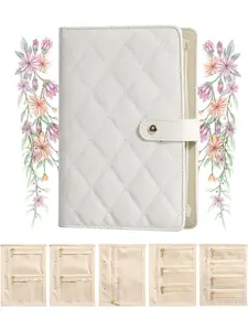 Travel Jewelry Notebook, PU Leather Ring Binder Jewelry Case with 5 Detachable Velvet Pouches, Tangle-Free Storage for Necklaces, Rings, Earrings, Travel and Daily Use
