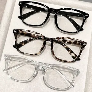 3PCS/set Minimalist Elegant Multi-Function Multi-Color Geometric Transparent Full-Frame Women's Non-Prescription Glasses, High Toughness Plastic Material Lightweight And Comfortable, Suitable For All Face Shapes, Slimming Effect, Suitable For Daily Makeup