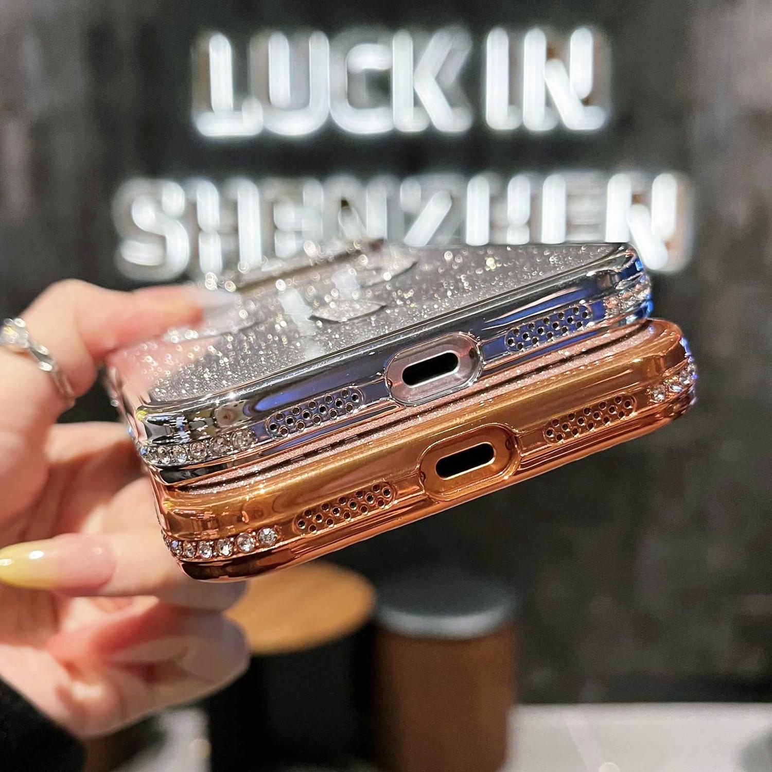 OREKROY Luxury Bling Glitter Case for iPhone 17 Pro Max, 17 Air, 17 Pro, 16, 15, 14, 13, 12 Pro Max – MagSafe Compatible, Sparkle Rhinestone Diamond Protective Case, Shockproof, Camera Lens Protector, Premium Plating, Perfect for Women & Girls