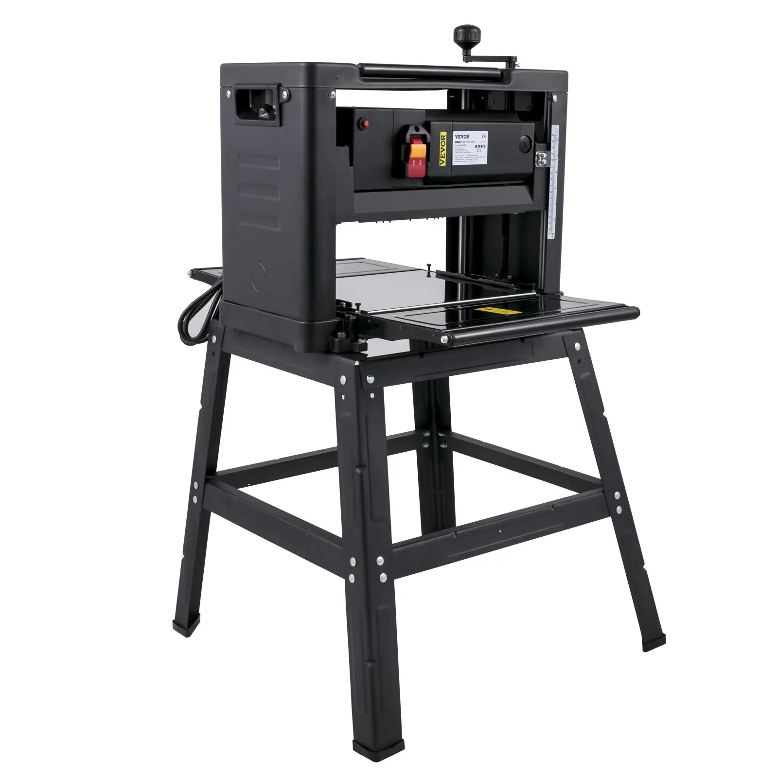 VEVOR 13-Inch Benchtop Thickness Planer, 2000W, 8000 rpm, 15 AMP, with Foldable Iron Stand and Dust Exhaust, 6m/min Planing Speed, Ideal for Woodworking and Wooden Plank Shaping