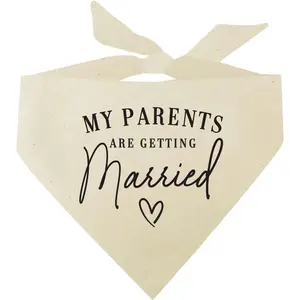 My Parents are Getting Married 100% Unbleached Cotton Adjustable Triangle Engagement Announcement Photoshoot Prop Bridal Shower Gift Made in USA Natural One Size (648) GB