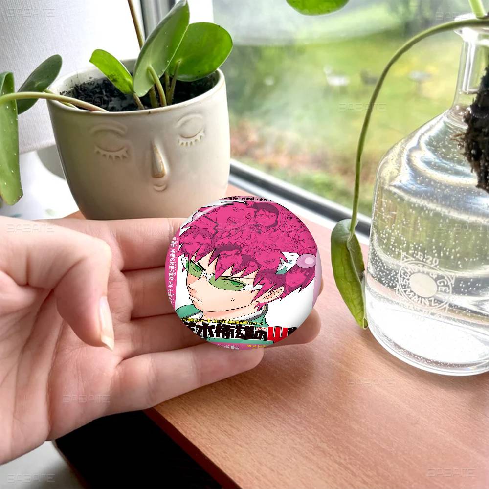 Saiki K Japanese Anime 32/44/58mm Round Cartoon Brooches Handmade Pins For Backpack Jewelry Accessories Gifts Creative Badge