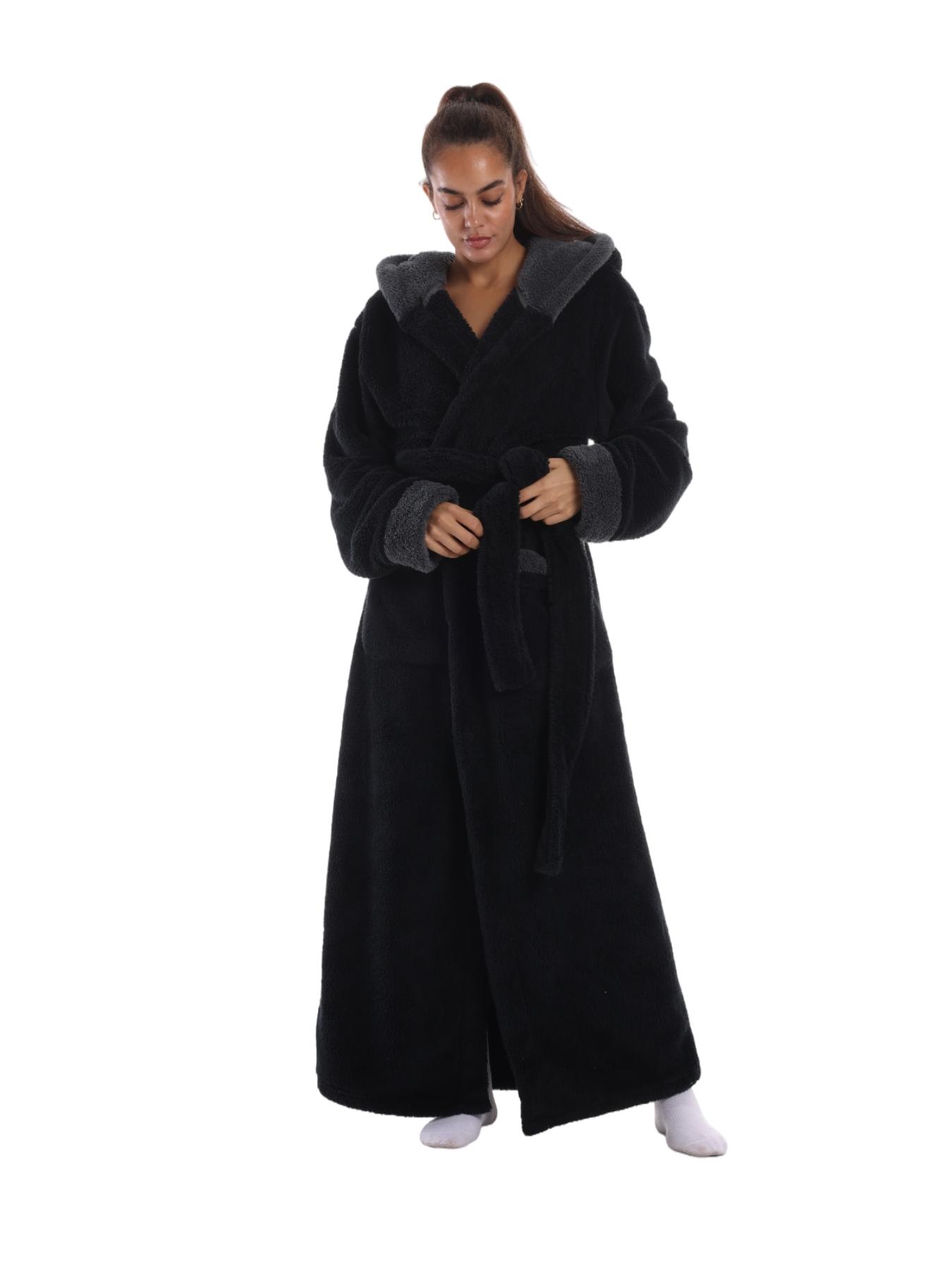 New Autumn Winter Lazy Blanket, Hooded Home Wear, Cute Animal Print, Long Sleeve Thickening Couple Bathrobe, Outdoor Cold Protection
