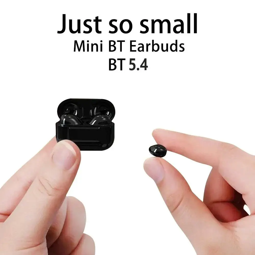 Mini Sleep True Wireless Earbuds with Mic, TWS Stereo Sync, HD Call Audio, Noise Cancellation, In-Ear ANC Headphones, Wireless Gaming & Sport Use, Long Standby