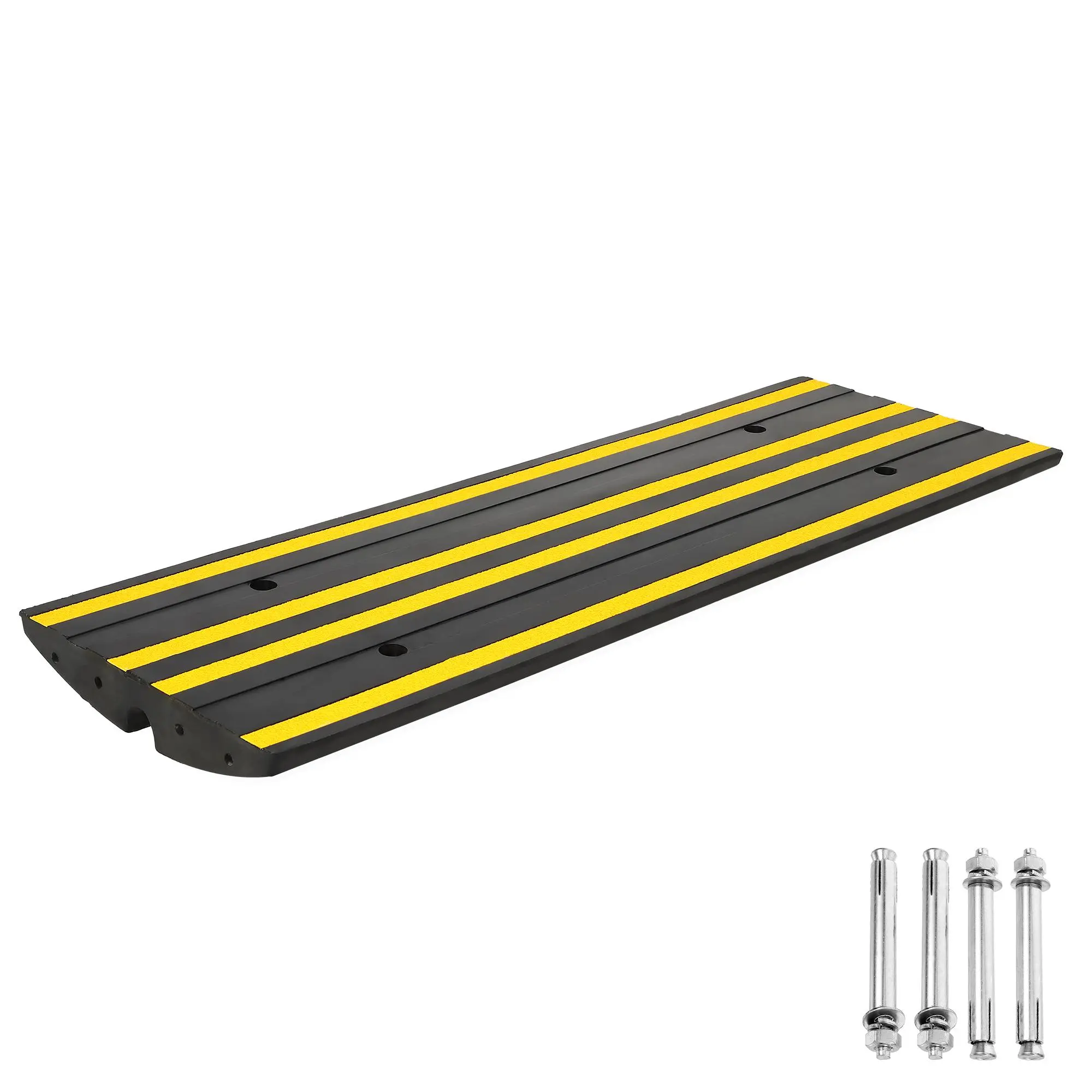 Gaomon Heavy Duty Rubber Curb Ramp, 20000lbs Capacity Driveway Threshold Ramp for Cars Wheelchairs, Extra Wide 16" Anti-Slip Sidewalk Ramp with Reflective Strips, Easy Install