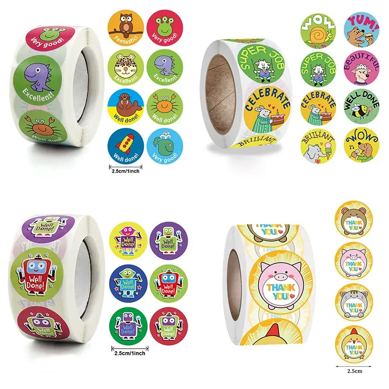 500 Sheets Cartoon Animal Stickers, Self-Adhesive Labels for Cups, Notebooks, Luggage, Durable Waterproof Design, Perfect for DIY Decoration