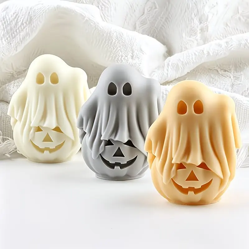 Halloween Ghost Pumpkin Resin Silicone Mold, High Temperature Resistance, Reusable, Ideal for Resin, Soap, Clay, Candle Making