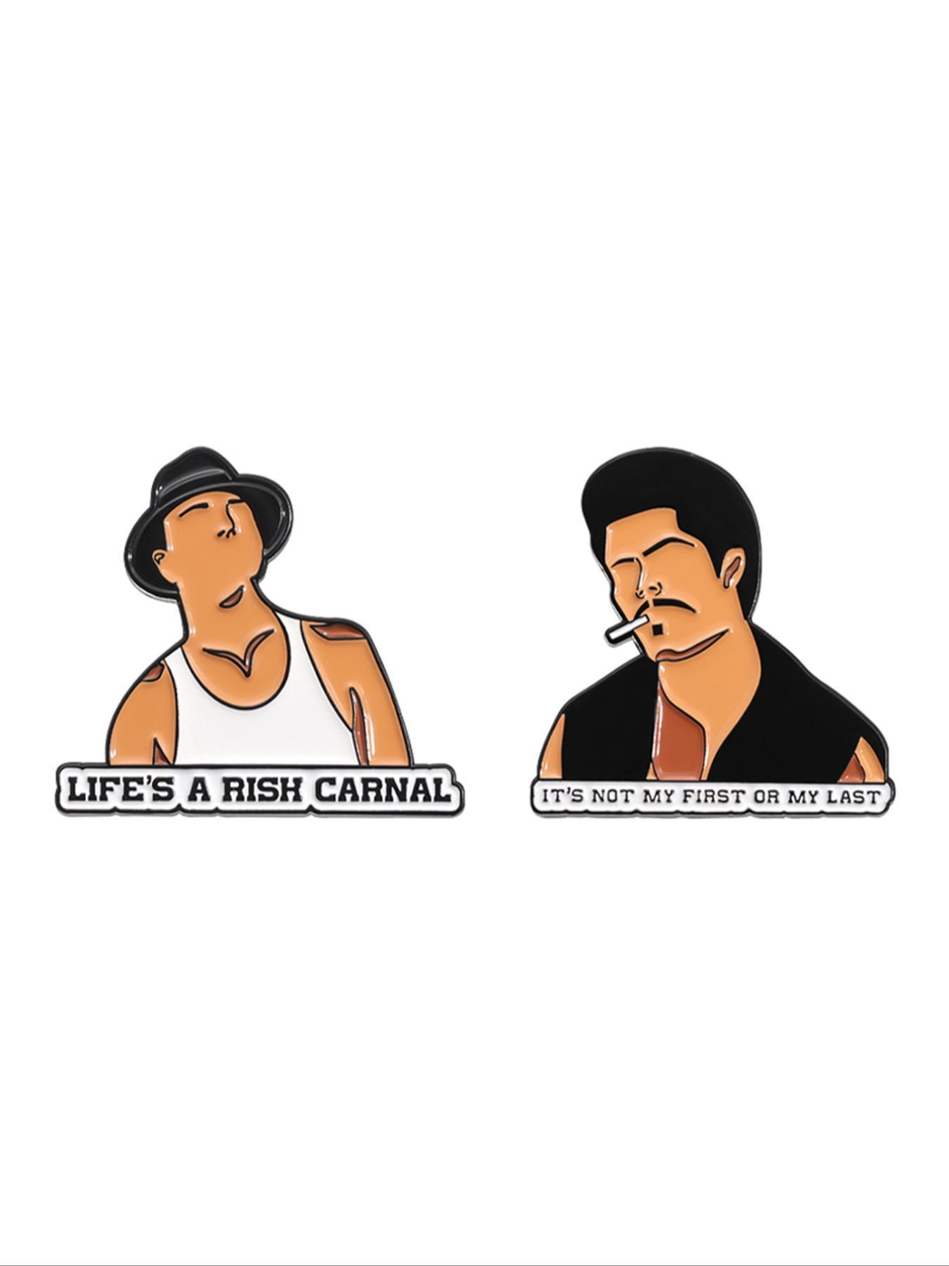 Cartoon Character Brooch, Fashion Men Alloy Badge for Daily Clothing Decor, Trendy All-match & Exquisite Brooch for Birthday Gift, Durable Metal Pins