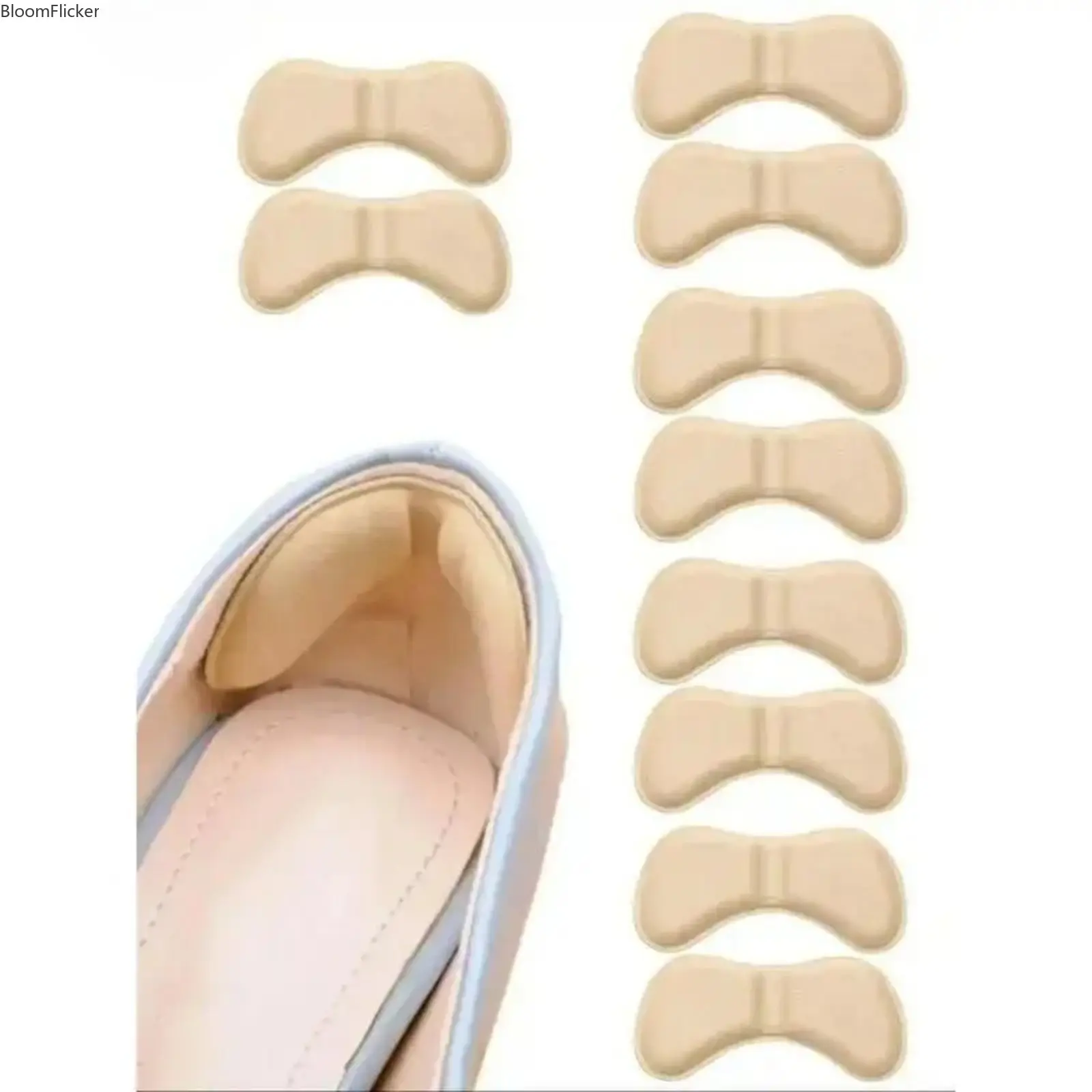 5 Pcs Anti-Slip Adhesive Heel Cushion Pads, Soft Comfort Heel Grips Shoe Inserts, Blister Prevention Heel Protector Stickers, Foot Care Accessories for New Shoes & Daily Walking