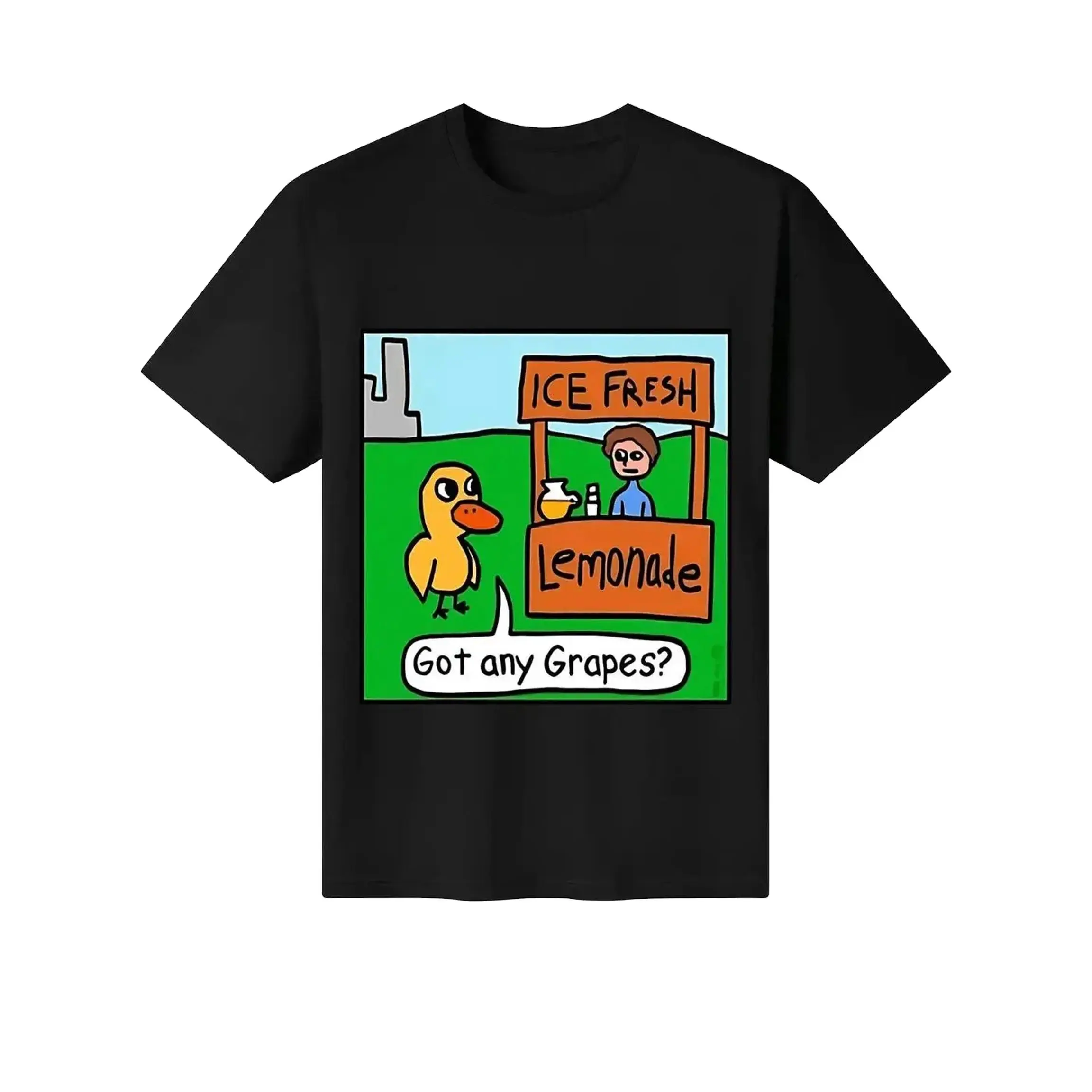 Humorous Duck Lce Fresh Lemonade and Grapes Gifts TShirt cotton tee