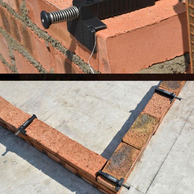 2 pieces of brick lining pipe worker tools, brick level measuring tools, used in construction (black) brick stringer positioning tools