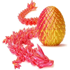 3D Printed Dragon Surprise Egg, Executive Dragon Fidget Desk Toys Christmas Decorative Easter Egg Fillers Easter Basket Essentials Gifts for Boys Kids Home Decor (Red)fidget toys