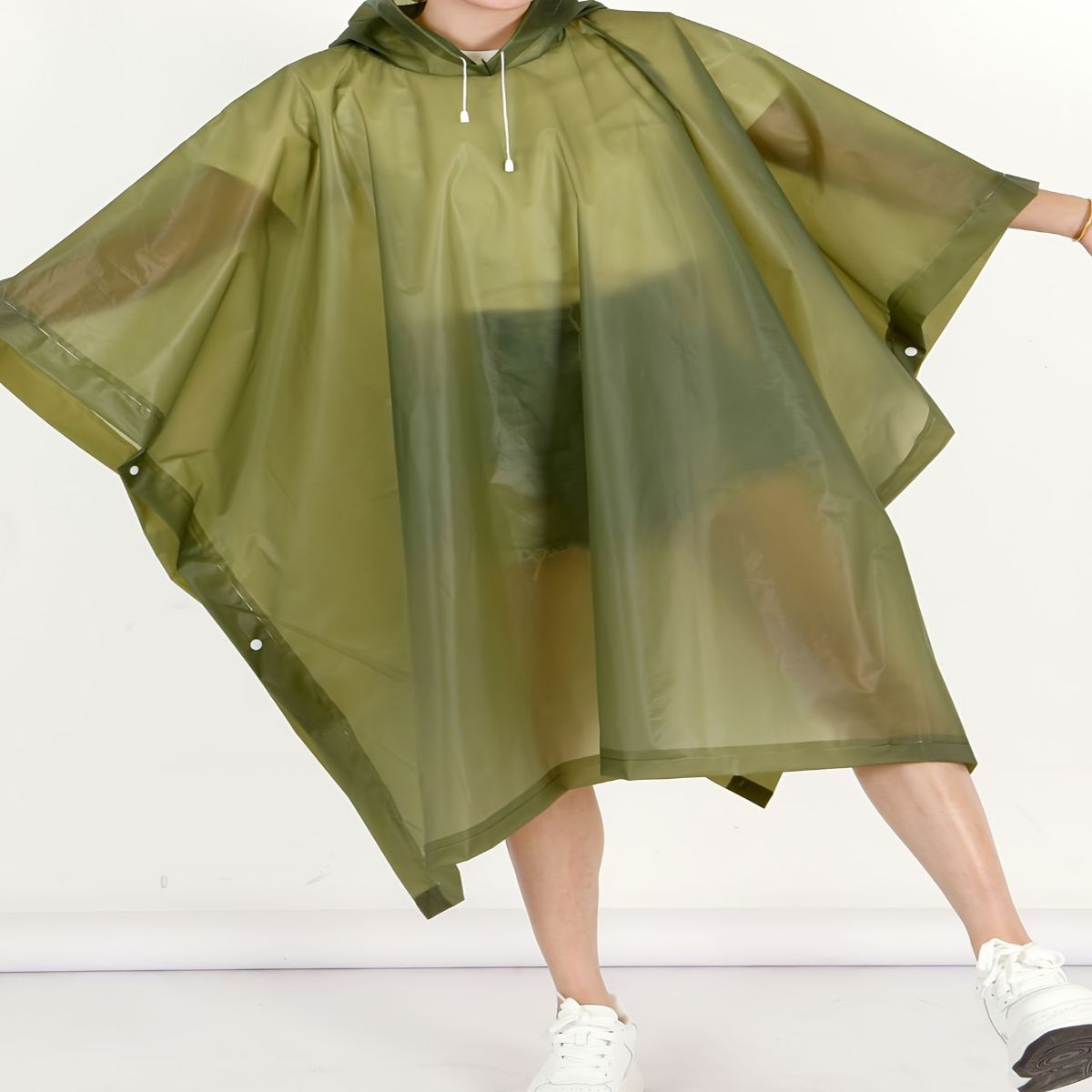EVA Raincoat, Unisex Multifunctional Poncho, Transparent Rainwear, Casual Style, Hooded For Hiking, Camping, Outdoors