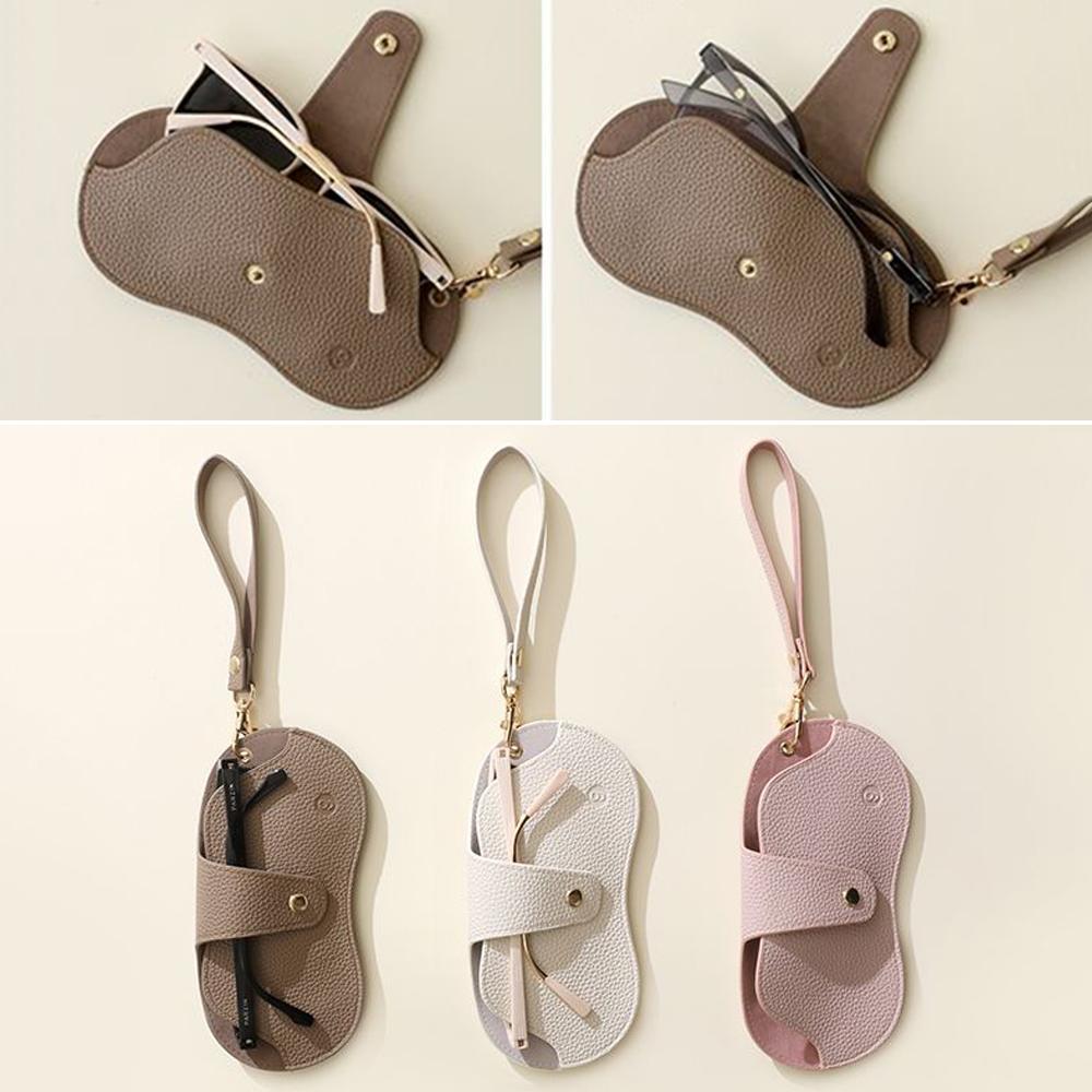 Soft Lychee Pattern PU Leather Glasses Bag Retro Sunglasses Case Portable Myopia Frame Case Simple Eyeglasses Eyewear Storage